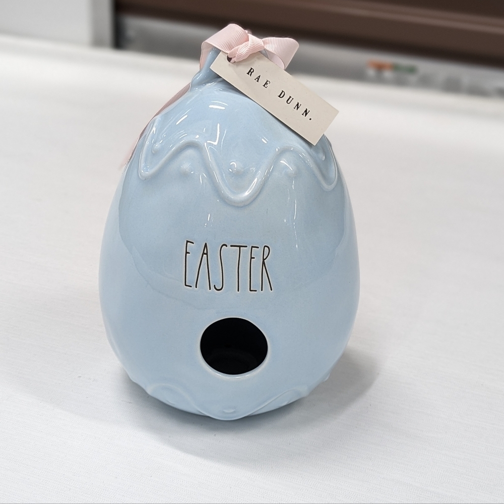 Rae Dunn Powder Blue Easter Egg Shaped Birdhouse